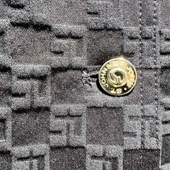 St John Sport Black Logo Trucker Style Jacket Gold Tone Buttons New Size Small - Picture 8 of 11